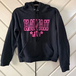 Women’s Black Hoodie Sweater with Pink "HAWAII" Graphic